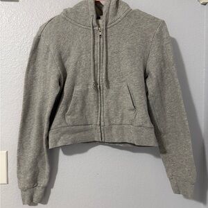 Basic Zip-Up Hoodie Jacket in Heather Gray